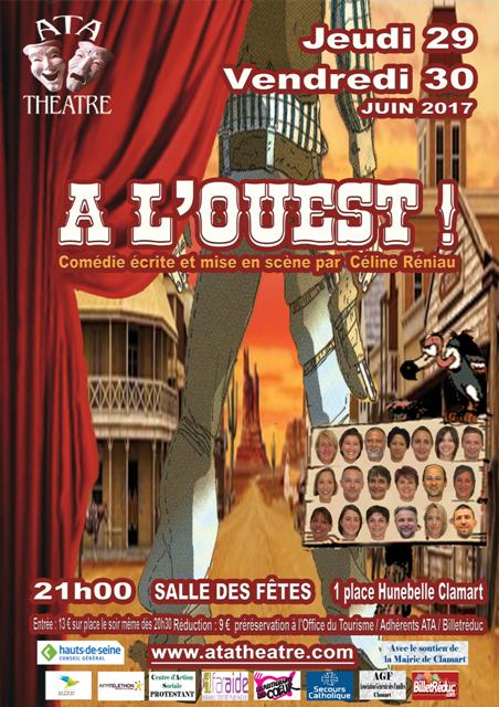 Affiche theatre A l'ouest ! spectacle Céline Réniau
